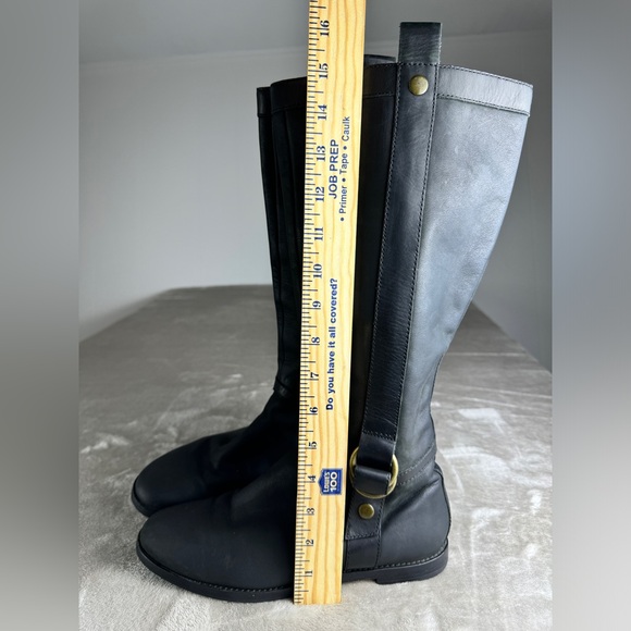 Cole Haan Women’s Liberty Black Nubuck Riding Boots 7.5‎ B Western Leather Flat - Picture 10 of 15